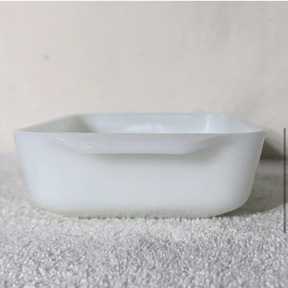 Vintage Milk Glass Green Daisy Flower Loaf  Pan - Picture 6 of 11